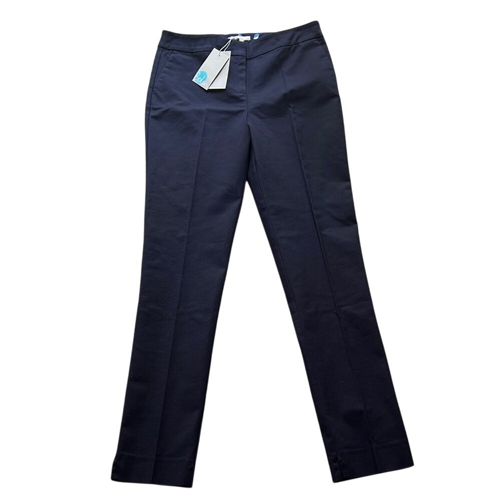 Boden Navy Blue Straight Leg Ankle Pants New with Tags Women US 8 UK 12